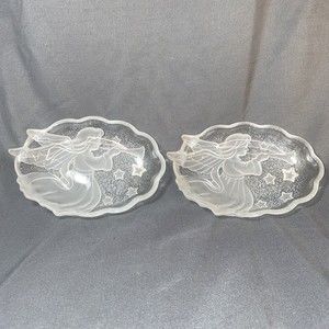 Mikassa Angel Song Candy Dish' 6 1/2 Inches Set of 2 Trumpet And Stars